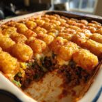 tater tot casserole with ground beef and green beans