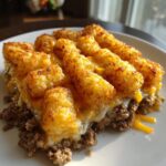 traditional tater tot casserole with ground beef