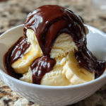 how to make banana ice cream: delicious treat with chocolate sauce